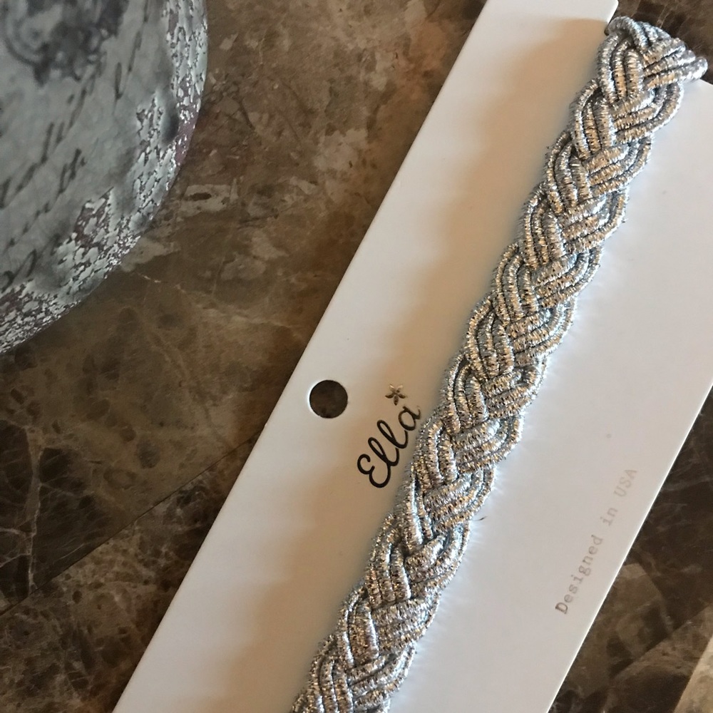 Metallic braided choker necklace- NEW